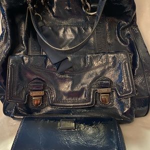 Coach North South Pushlock tote set in Navy Patent